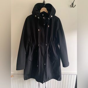 Frank & Oak Black Rain Coat - Large